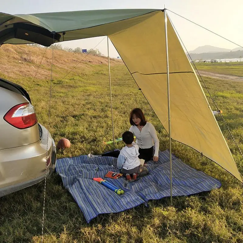 Outdoor Camping Car Tent Heavy Duty Sun Shade Awning Roof Tent Waterproof Tailgate Canopy For SUV External Accessories