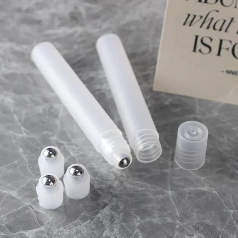 ボトルホルダー空の 10 ミリリットル香水ローラーボールボトルプラスチックロールオンボトルスチールボール液体オイル容器詰め替え可能