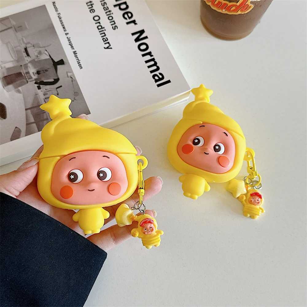 

Korean cute star wing headphone protective case For Airpods 4 3 2 1 cover Airpods Pro 2 4 cover with charm earphone kawaii Funda