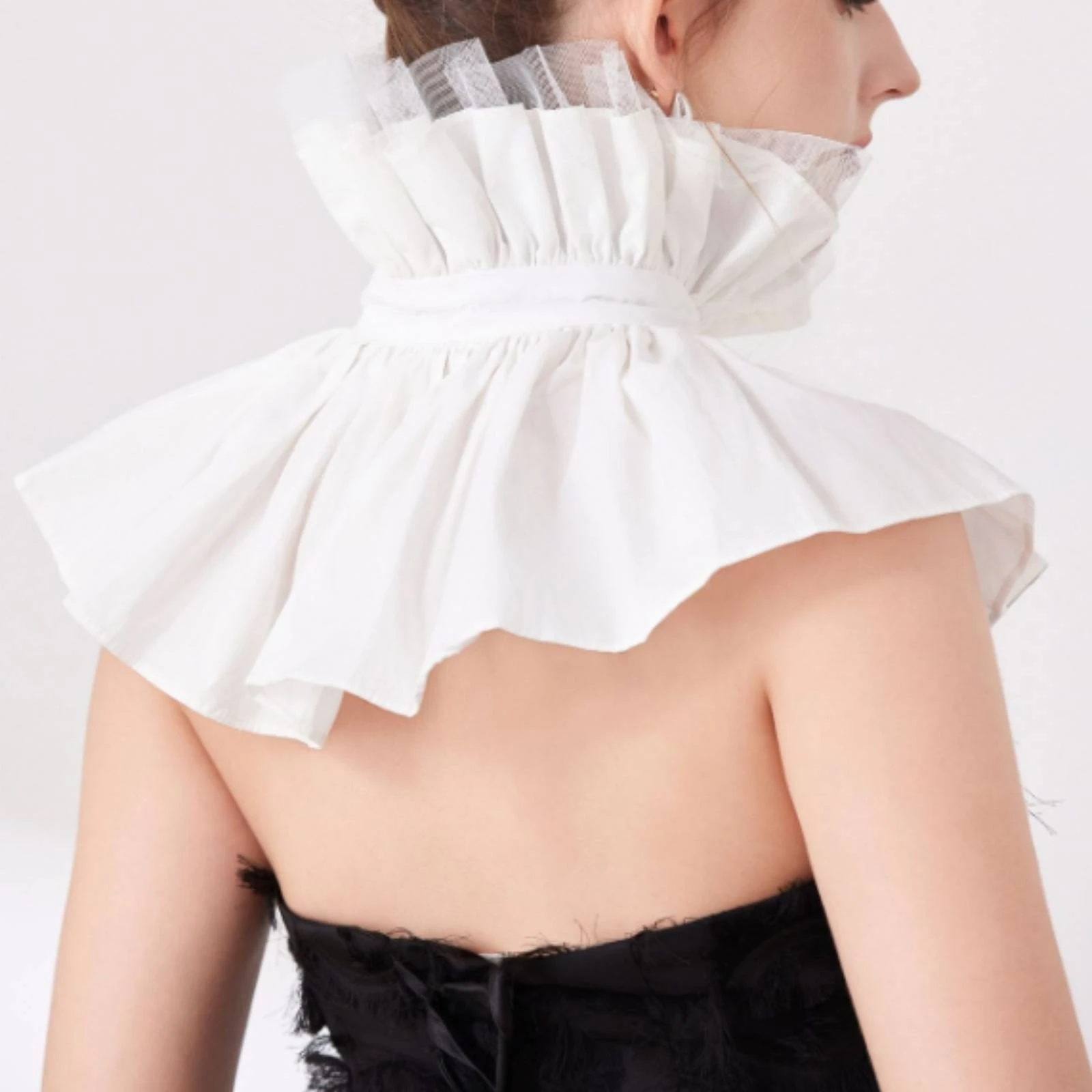 Cape Dickey Collar Layered Capelet Accessory Soft for Cosplayers, Cosplay, Costume Parties
