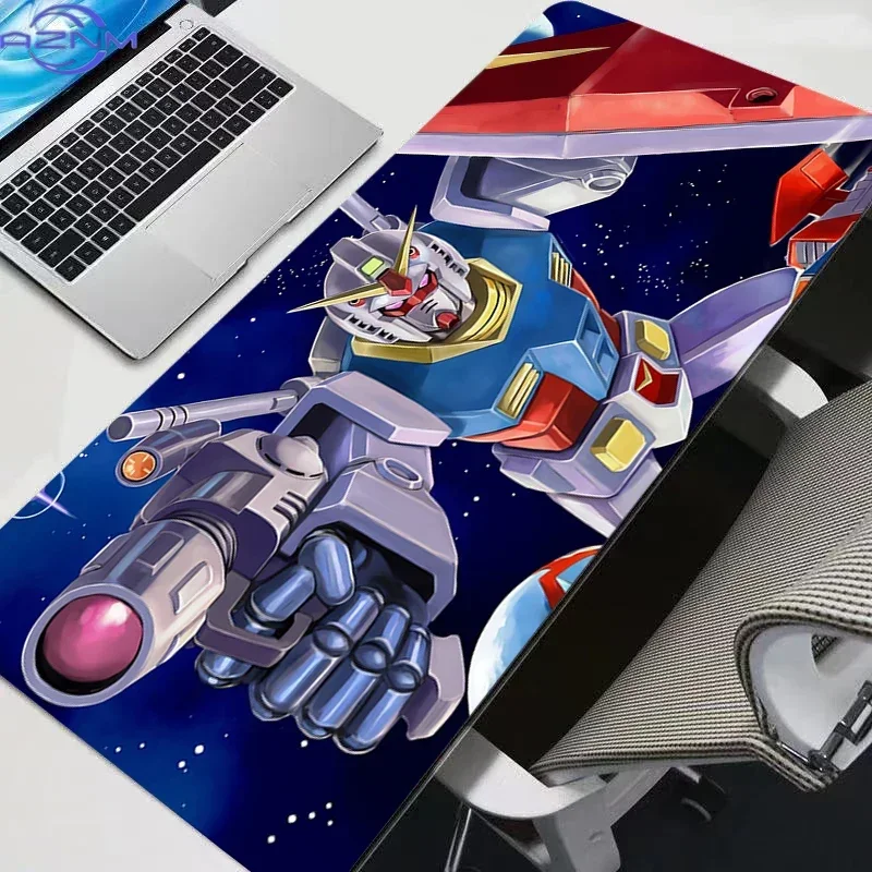 Deep Navy Starry Space Anime Mecha Graphic Mouse Pad, Rubber Non-Slip Base Smooth Fabric Surface Mouse Pad for Gaming and Office
