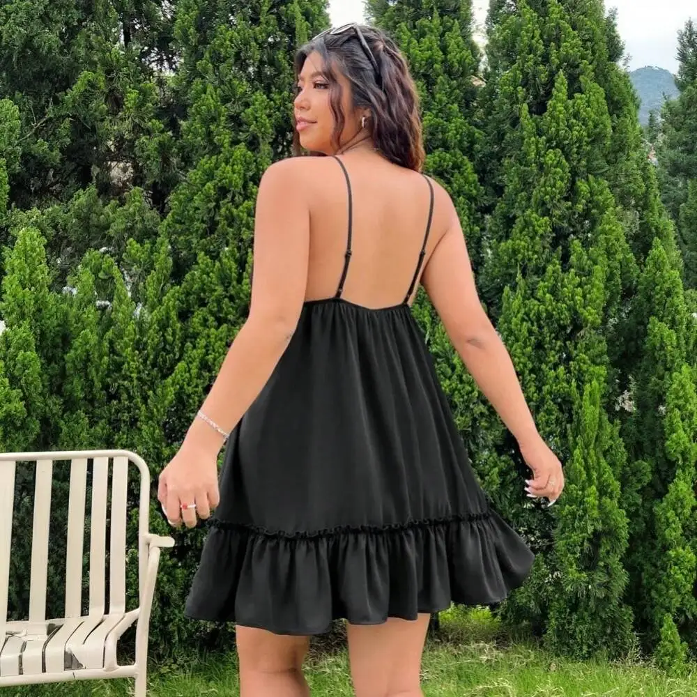 

Международное женское сексуальное платье на бретельках Large Station 2025tk, новинка весна-лето, с завышенной талией, плиссированная юбка средней длины, повседневное, в стиле Y2K