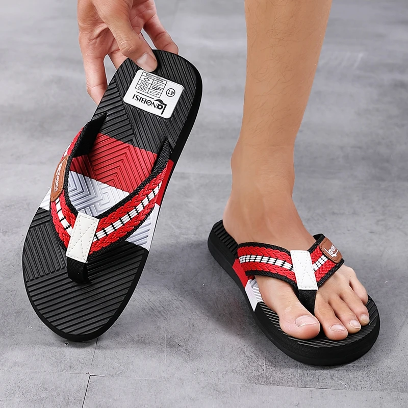 Herren-Sportsandalen, Hausschuhe, modische Badeschuhe, Flip-Flops, Outdoor-Hausschuhe, leichte Handwerks-Hausschuhe, farblich abgesetzte Freizeitschuhe, modische Sportsandalen für den Sommer, Outdoor-Hausschuhe. – Detail 6