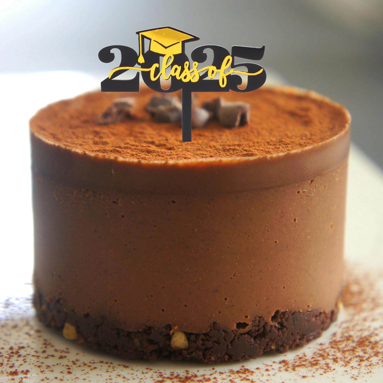 

6Pcs Graduation Cake Toppers Plastic Congratulations Decorations for Graduate Party Easy to Use Firm Material Reusable