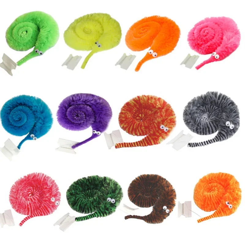 1 PCS 23cm Magic Twisty Worm Insect Slide MagicSlide Props Hippocampus Plush Toy Pull Hidden String-Watch It Slither Novel Funny