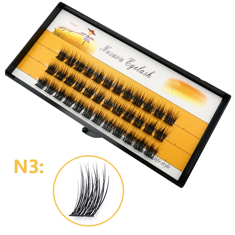 N vison cils 1 boîte/30 paquets extension de cils naturels 3D russie individuel cils grappe outils de maquillage cils cils ﻿