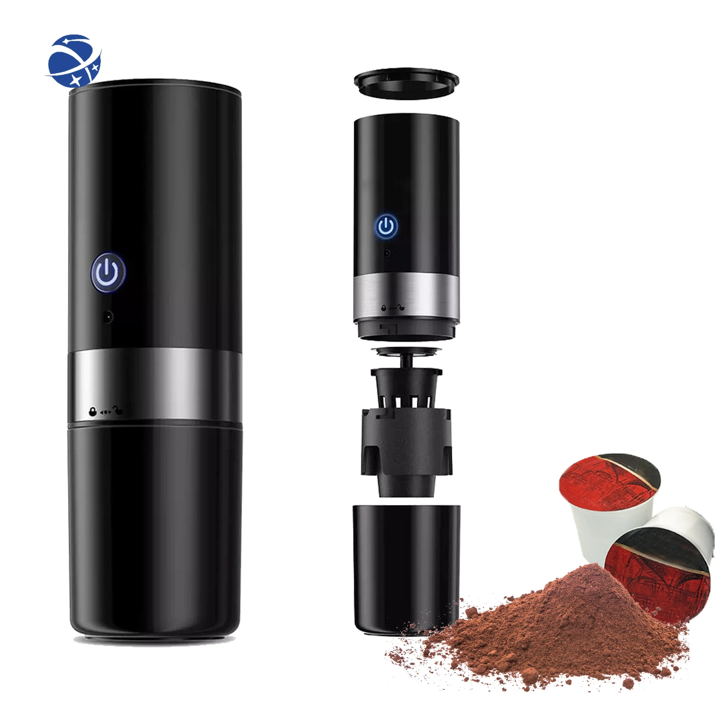 

YUNYI 1 Cup Portable Mini Coffee Maker With Stainless Steel Cup Easy To Use Coffee Machine