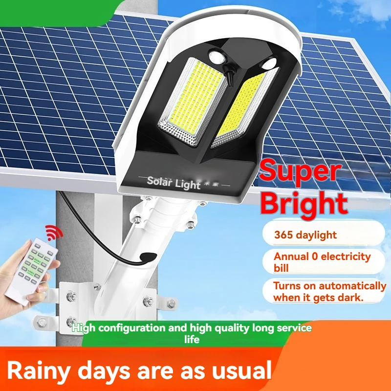 180° Wide Angle Solar Street Light, Dual Head Motion Sensor with Waterproof & Lightning Protection for Backyard Driveway