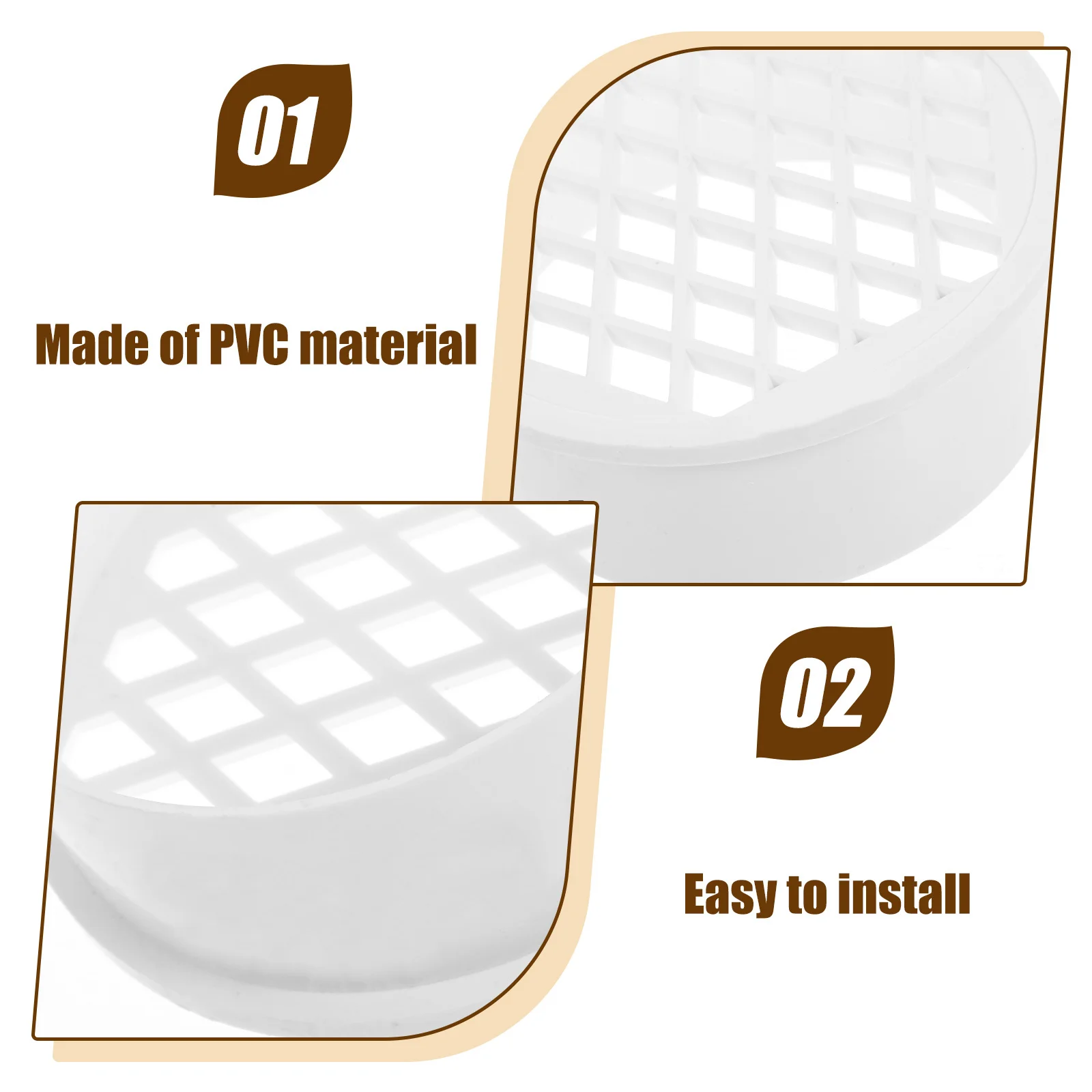 2 قطعة غطاء لبالوعة بالأرضية البلاستيك حديقة في الهواء الطلق استنزاف تصفية للشرفة ساحة بلاط الرخام الطابق المياه #2