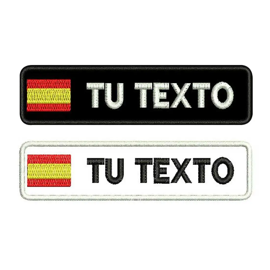 Custom ES Flag Name Tags Patch Embroidered Iron on Hook Backing