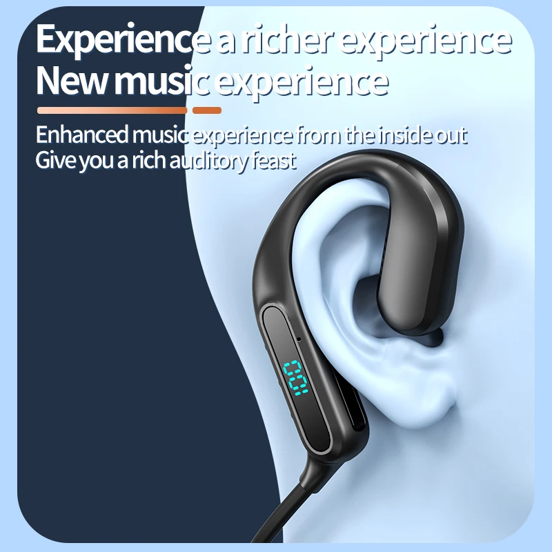 Słuchawki Bluetooth T80 z otwartym uchem i przewodnictwem kostnym, bezprzewodowe, do sportu, biegania, słuchania muzyki, jazdy na rowerze. — zdjęcie produktu 4