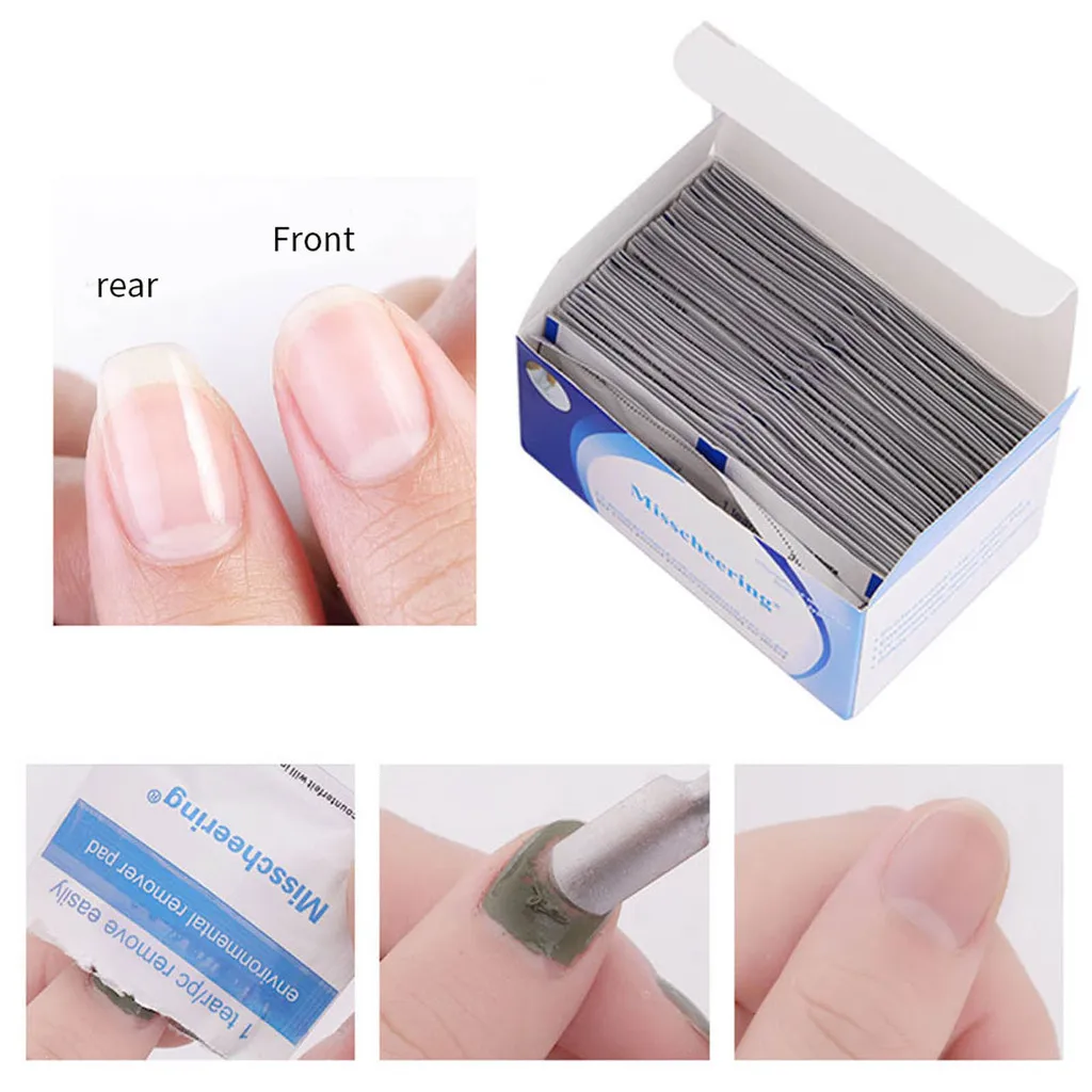 50/100/200개 네일 아트 클리너 젤 폴리쉬 리무버 물티슈 종이 패드 매니큐어 클렌저 네일 아트 UV 젤 리무버 도구 세트