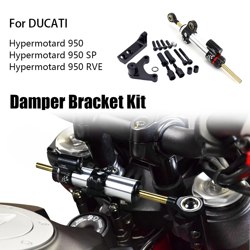 For Hypermotard 950 SP RVE Motorcycle Steering Damper Bracket Kit Aluminum Accessories 2019-2023