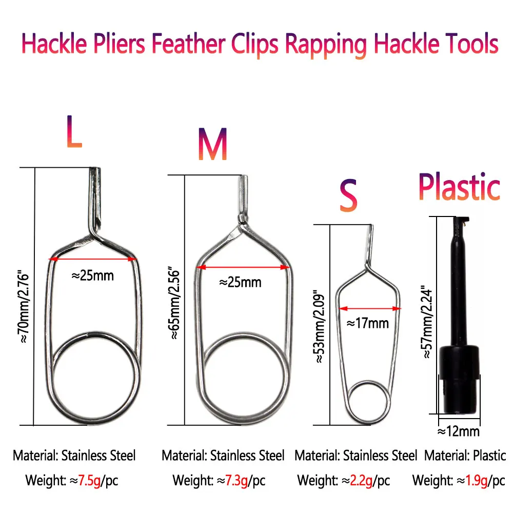 Bimoo Hackle Pliers Feather Clip Whip Finisher Dubbing Brush Bobbin Threader Trash Tray Comb Fishing Lures Nymph Fly Tying Tool