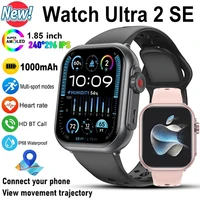 Reloj inteligente Ultra 2 SE hombres mujeres 1000mAh HD AMOLED ritmo cardíaco 100 + deporte Bluetooth llamada GPS pista impermeable Smartwatch para Apple