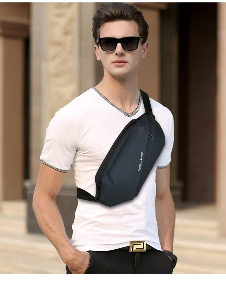 Men's Chest Bag, Casual and Wear-resistant Riding Crossbody Bag, Men's Fashionable Sports Waterproof Small Shoulder Bag