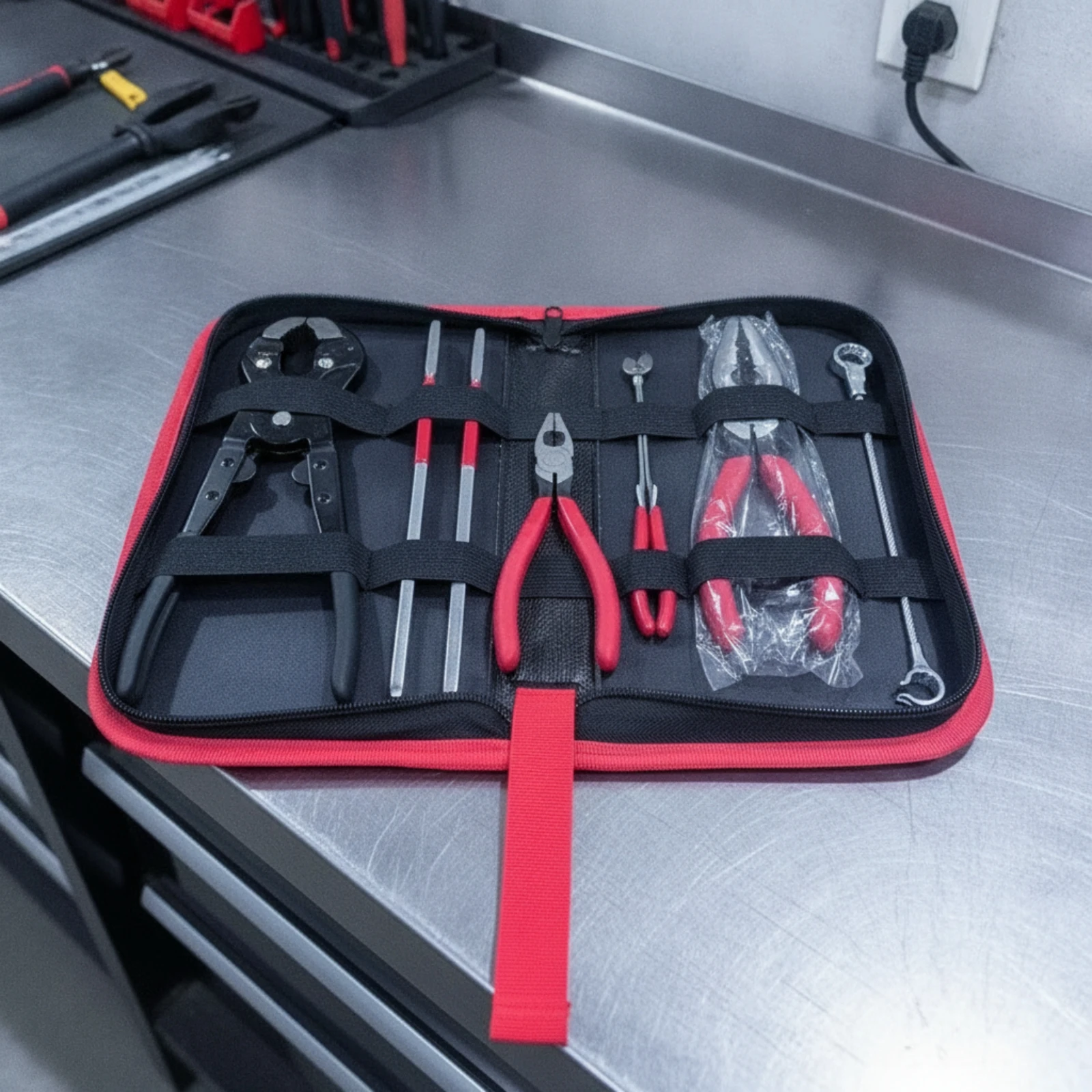 5 Pieces Pipe Clamp Tool Kit Zippered Hose Clamp Pliers Set Automotive Hose Pliers Set Rubberized Handles Hand Tools Sturdy