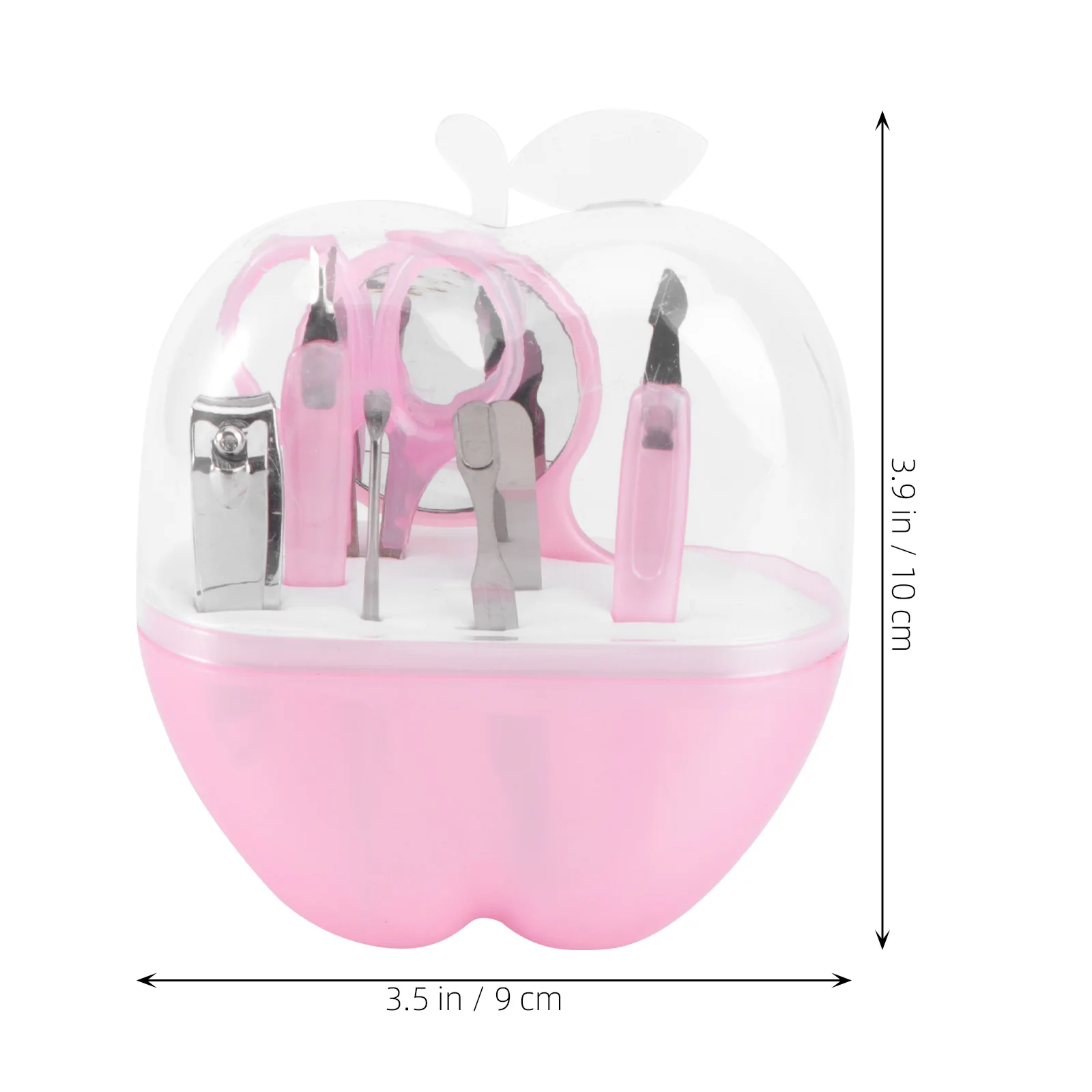Nail Clipper Set Pink Fingernail Trimmer Tools Kit Apple Case for Travel Camping Women Beauty Care