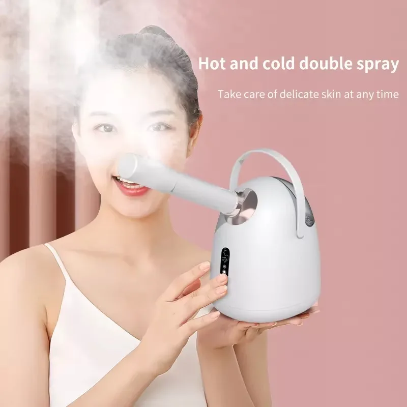 2025 Skin Moisturizing Device Beauty Facial SPA Hot and Cold Portable Facial Steamer Machine 2 in 1 Nano Ionic Steam