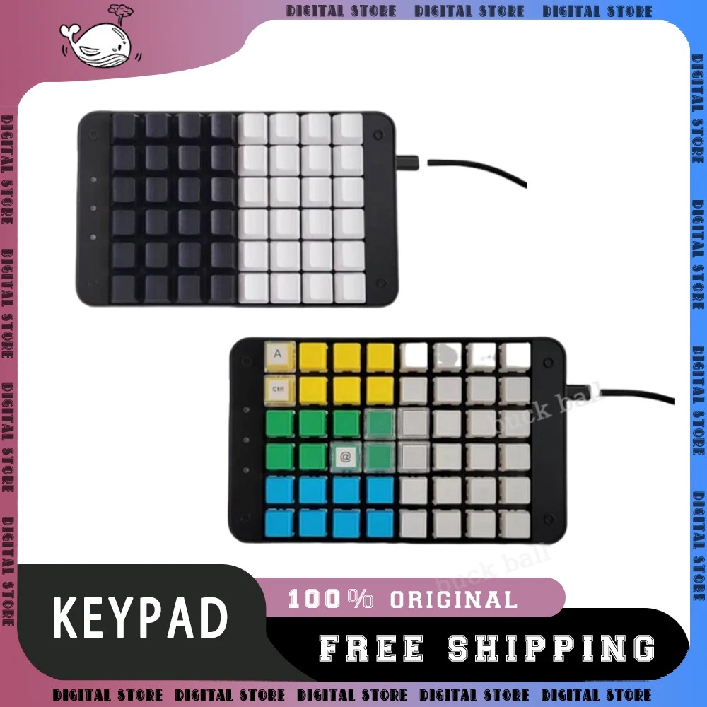 

Mini Digital Mechanical Keypad Full Key Programmable Left and Right Hand Nine-grid Structure One-handed Mechanical Keyboard Gift