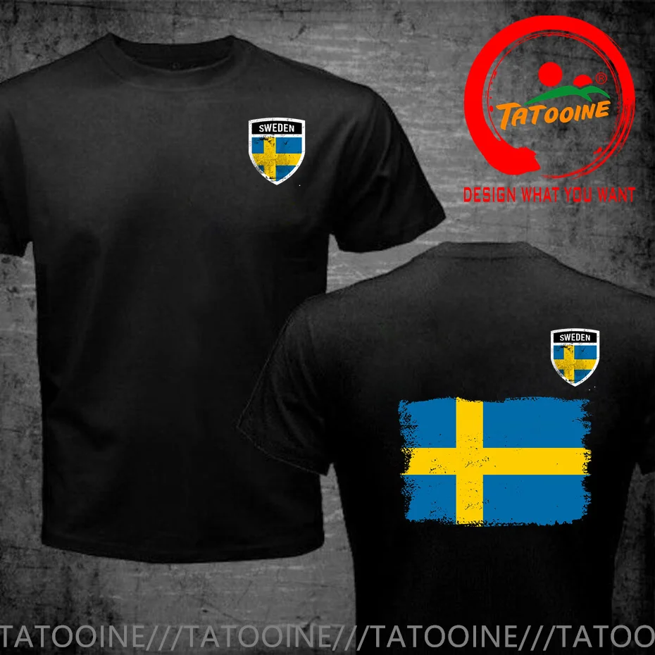 Vintage Grunge Flag of Sweden T Shirt Men Women Sports tshirt Retro Distressed Sweden Flag T-Shirt Clothing Homme 2024 Tee Shirt