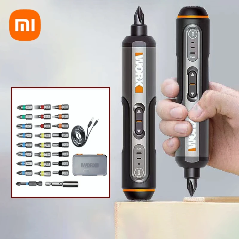 Xiaomi Worx Mini Conjunto de Chave de Fenda Elétrica sem Fio Cabo Usb Ferramenta Elétrica Broca 4v Wx240 26 Bit