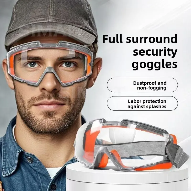 Safety Goggles with Silica Gel Frame, Dustproof & Impact Resistant, for Carpenter/Rider/Polishing