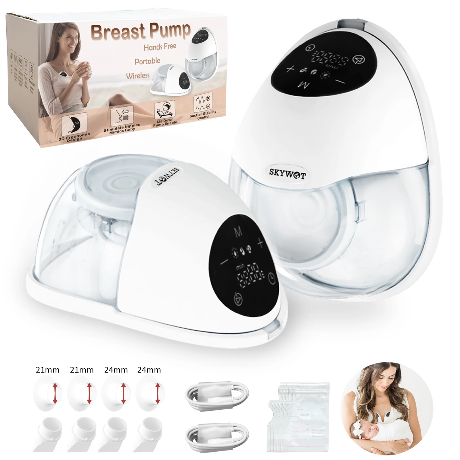 

Breast Pump for Working Mom Hands Free Breast Pump for First-Time Mom Wearable Breast Pumps for Full-Time Electric Breast During