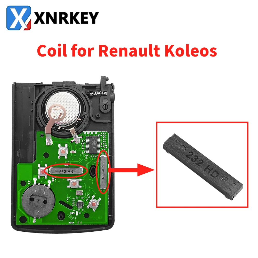 XNRKEY 10/20/30 Uds bobina de transformador de inductancia Original para llave de coche remota de tarjeta inteligente Renault Koleos