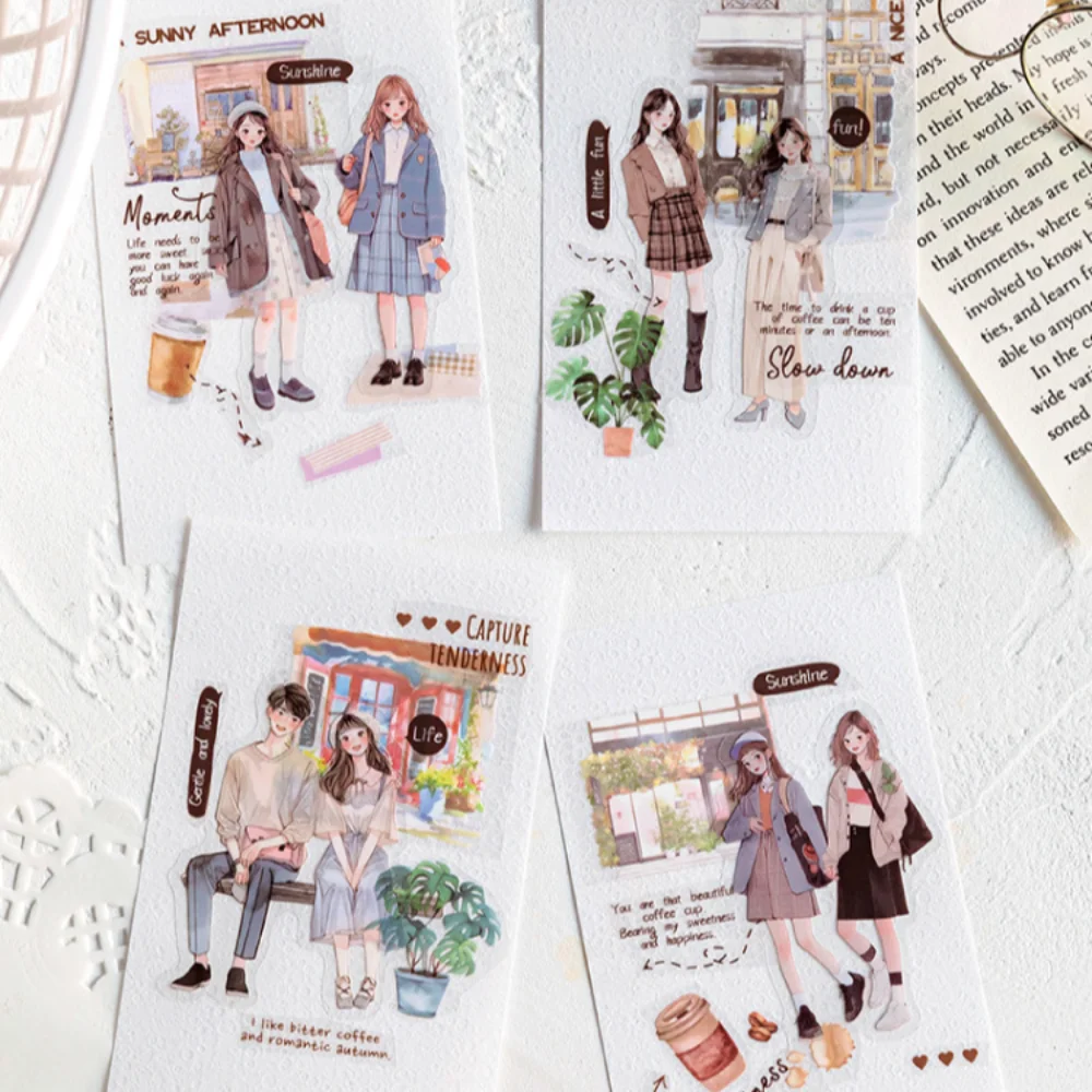 30pcs Kawaii Scrapbook Stickers PET Creative Scrapbooking Material Label Life Facts Series Girls' Daily Wear