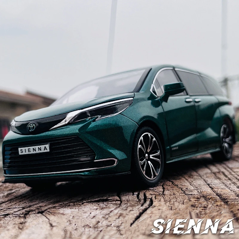 Modelo de coche de aleación Sienna MPV 1:24, juguete de Metal fundido a presión, modelo de coche comercial, colección de luz de sonido de simulación, regalos para niños