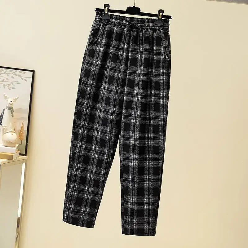 

Women's Harem Pants Plaid Autumn Winter Loose Female Trousers Baggy G Xxl Chic and Elegant New in Casual Korean Fashion Outfits