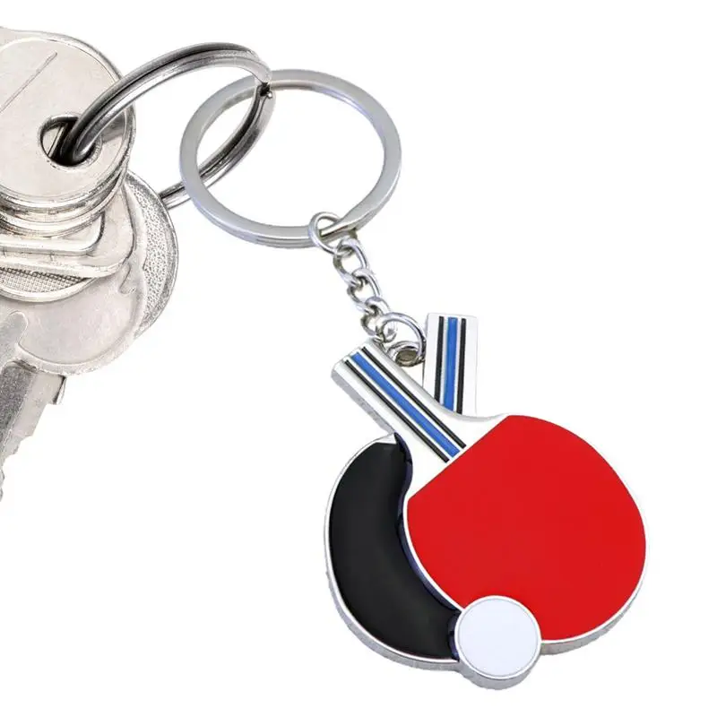 Table Tennis Racket Keychain Paris Games Table Tennis Tournament Keyring PingPong Stylish Pendant Souvenir Gift