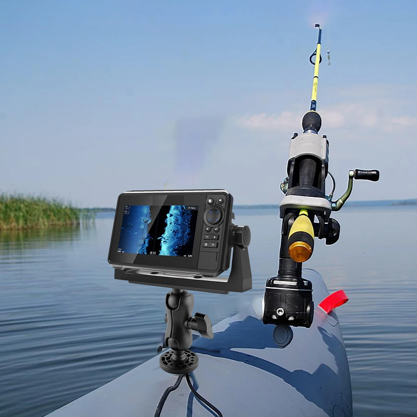 Swivel Fish Finder Mount Base GPS Electronics Fishfinder Holder Mounting Stand Plate GPS Navigation Fish Finder Bracket For