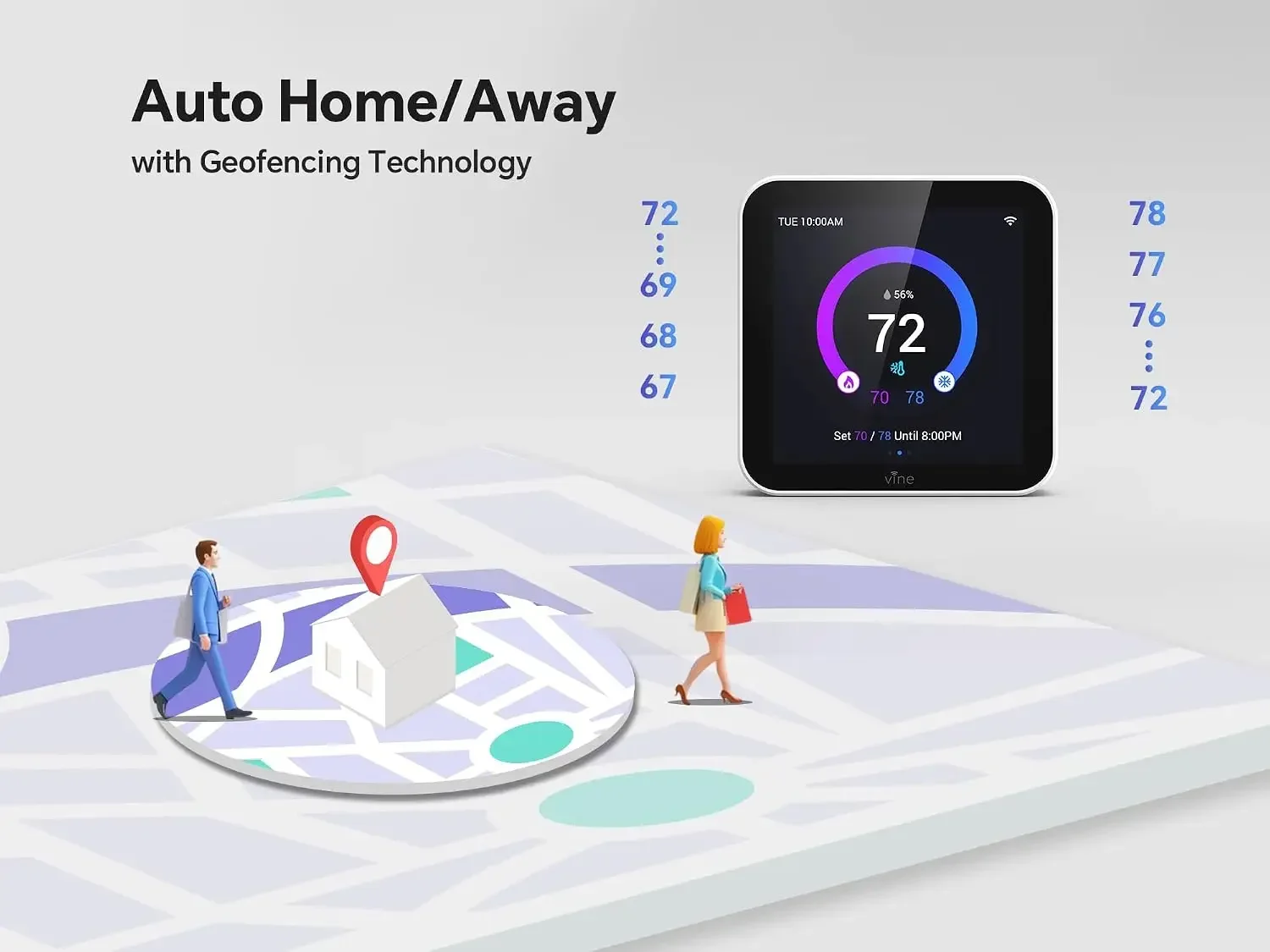 Smart Thermostat - WiFi Programmable Thermostat for House - Compatible with Alexa and Google Assistant, 4.0