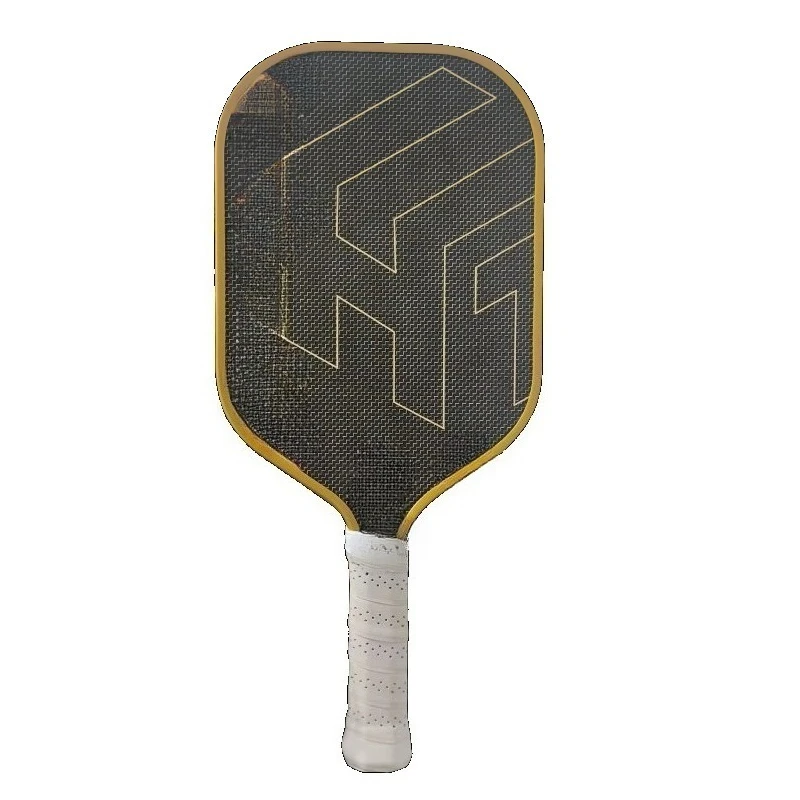 

USAPA HTPICK T700 PP 16mm Carbon Fiber-Gold Titanium Pickleball Paddle 3D Stereoscopic Pattern Surface Textured Grip for Power