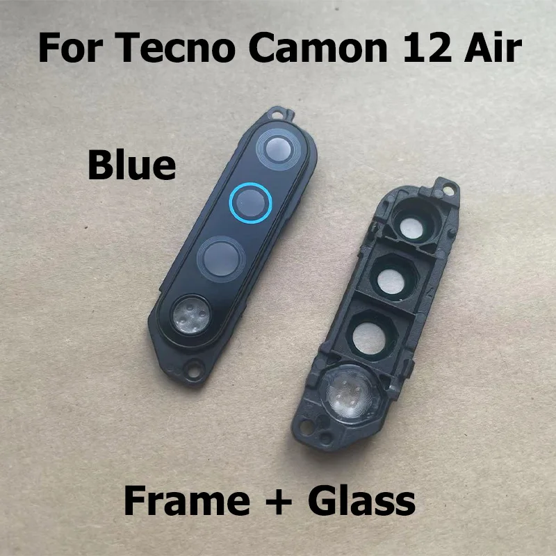 For Tecno Camon 12 Air Pro Rear Camera Glass Lens Back Main Camera Glass Lens Ring Frame Cover Replacement Parts