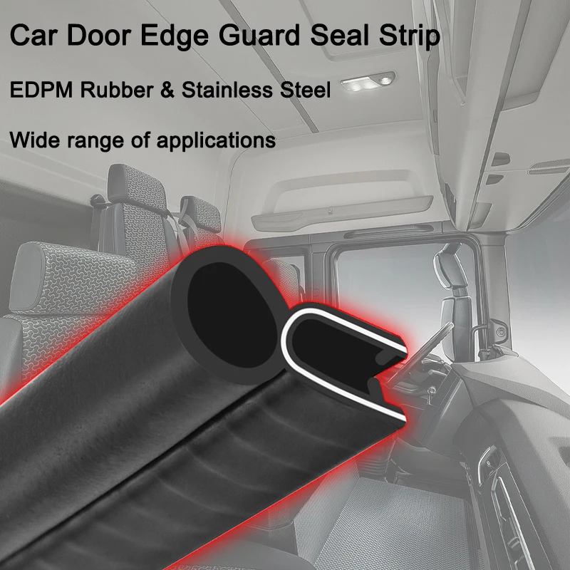 

3meters Car Door Edge Guard Protector Strips U Type Double-layers Sealing Strip Waterproof Soundproof Anti-collision Auto Seals