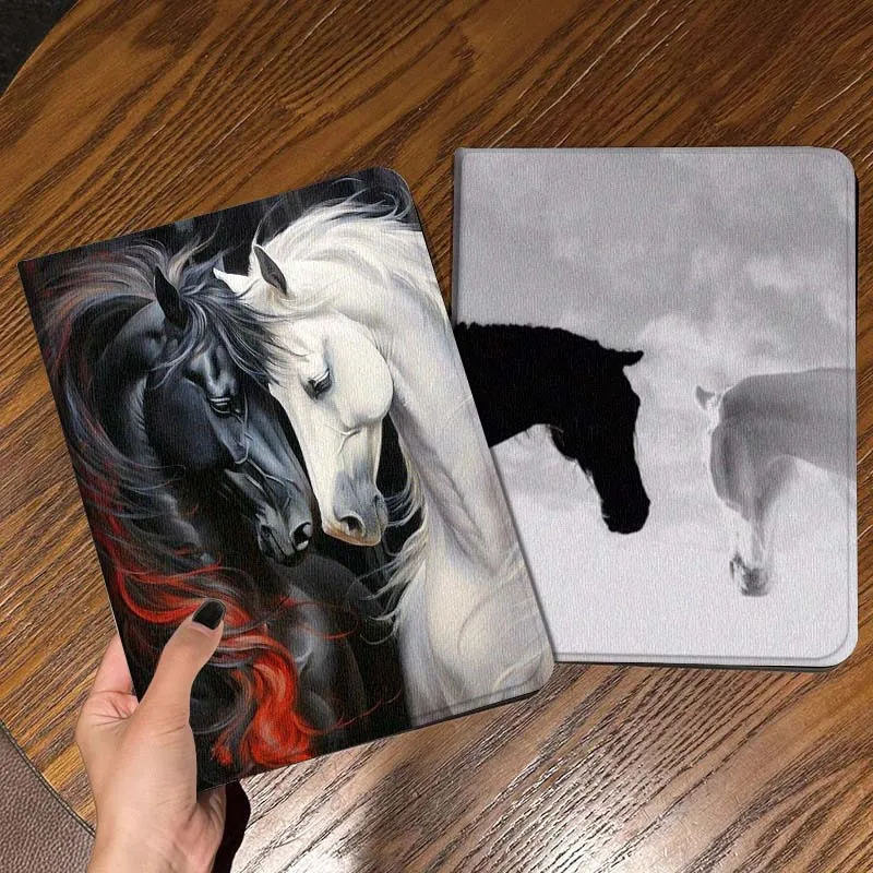 

Creative Horse Art Popular Gift For iPad Pro Air Mini 2 3 4 5 6 7 6th 7th 10th 11th 10.2 9.7 10.5 11 Foldable Tablet Case