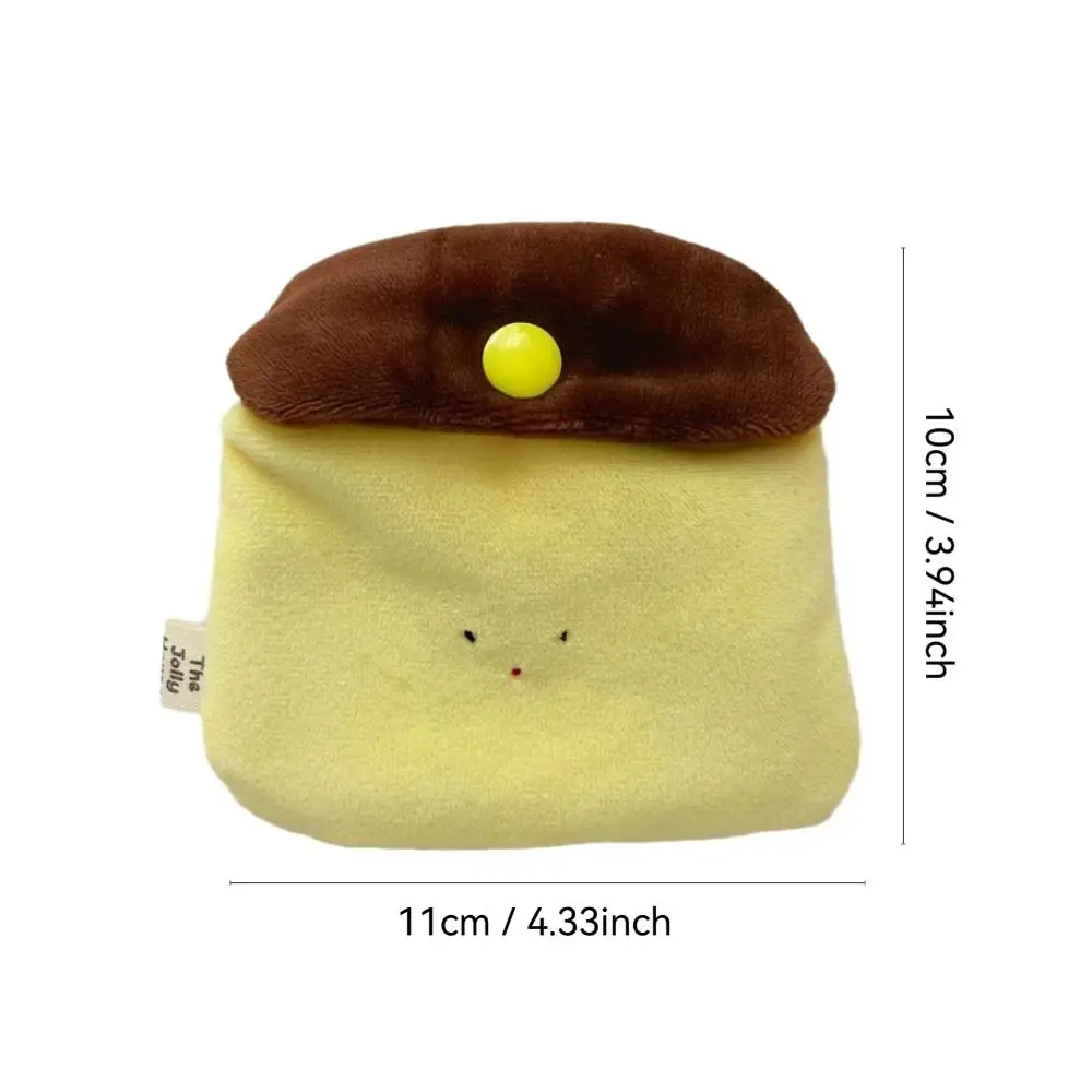 Creative Caramel Pudding Coin Purse Plush Mini Earphone Bag Large Capacity Cartoon Card Holder