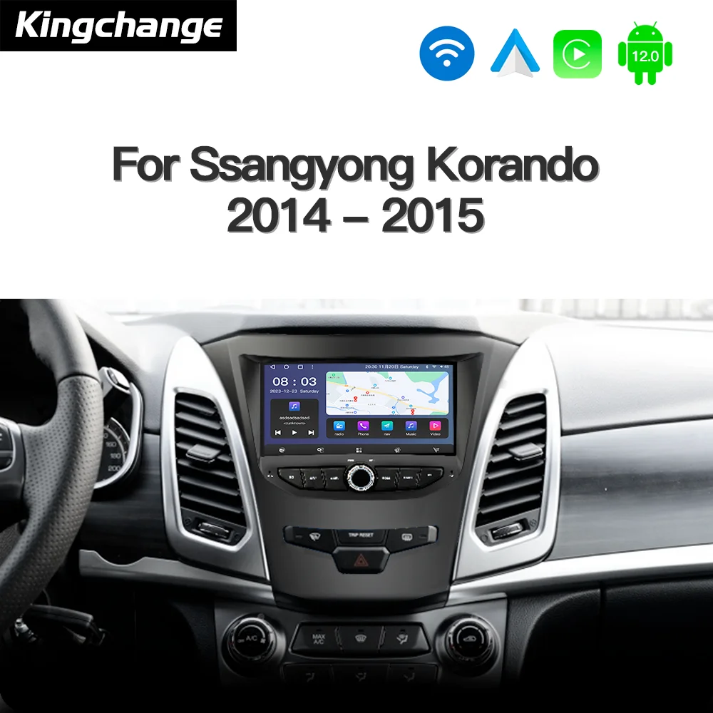 Kingchange 7' Android Car Radio Stereo Multimedia Player For Ssangyong Korando 2014-2015 CarPlay AUTO GPS Navigation WIFI