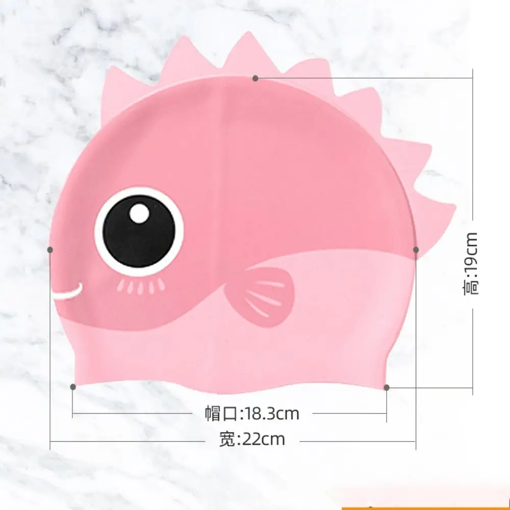 Silicone Material For Long Hair Protect Ears Dinosaur Cartoon Pattern Elastic Hat Swimming Hat Swim Pool Hat Swimming Cap
