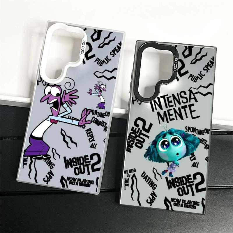 

Inside Out 2 Joy Sadness Art For Samsung Galaxy S25 S24 S23 S22 S21 S20 Ultra Plus FE 5G Colorful Silver Phone Case TPU Cover