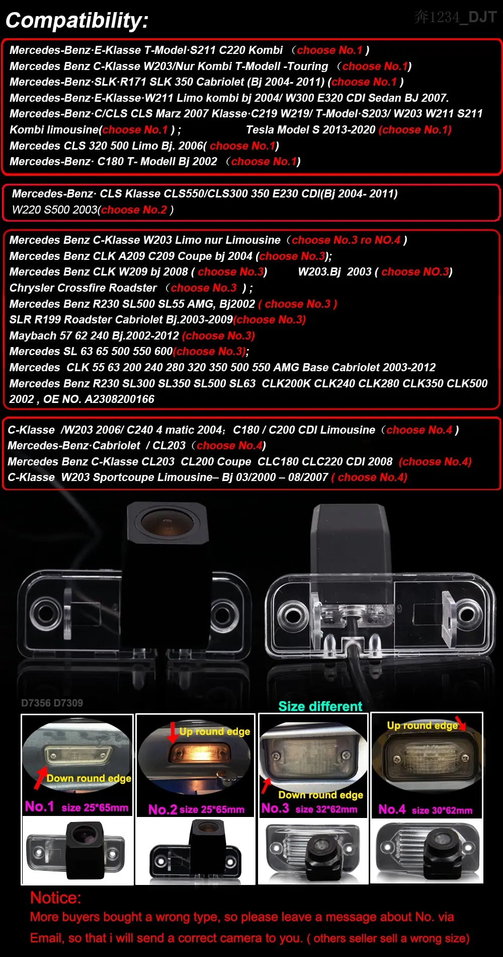 car rear view Camera For Mercedes Benz C E CLS-Klasse W211 W203 W219 S211 S203 C219 R171 A209 R230 SL63 C240 CLS300 E230 CLK55