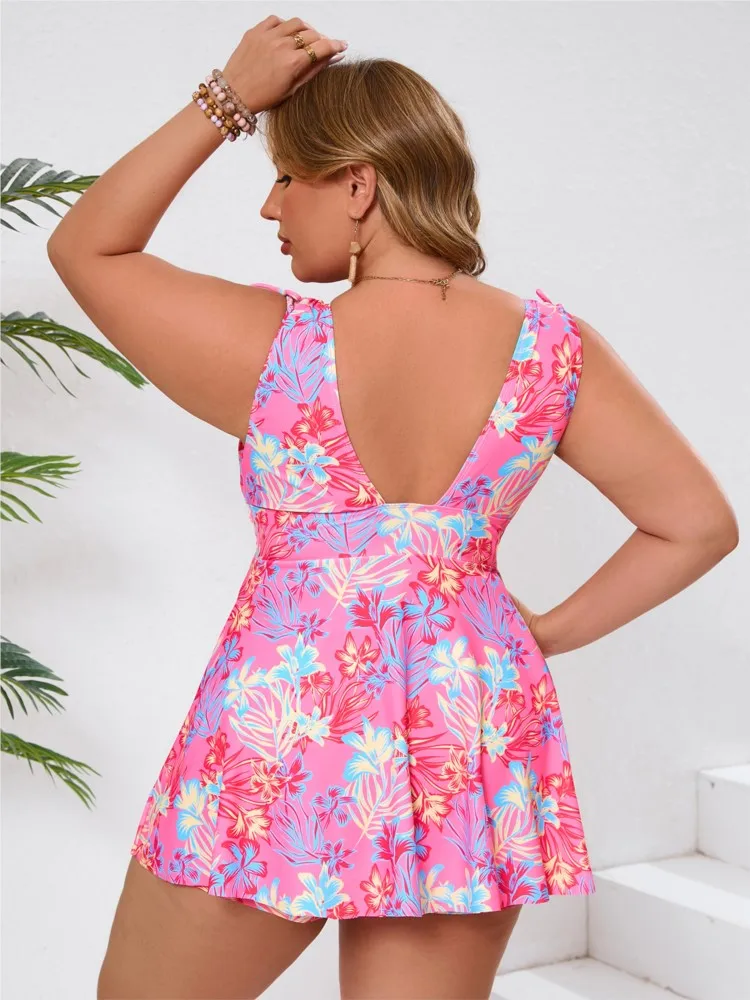 L-5XL حجم كبير ارتفاع الخصر بيكيني المرأة رفع كبير كبير الحجم ملابس السباحة 2026 الصيف Mujer البطن تحكم ملابس السباحة بيكيني مجموعات #3