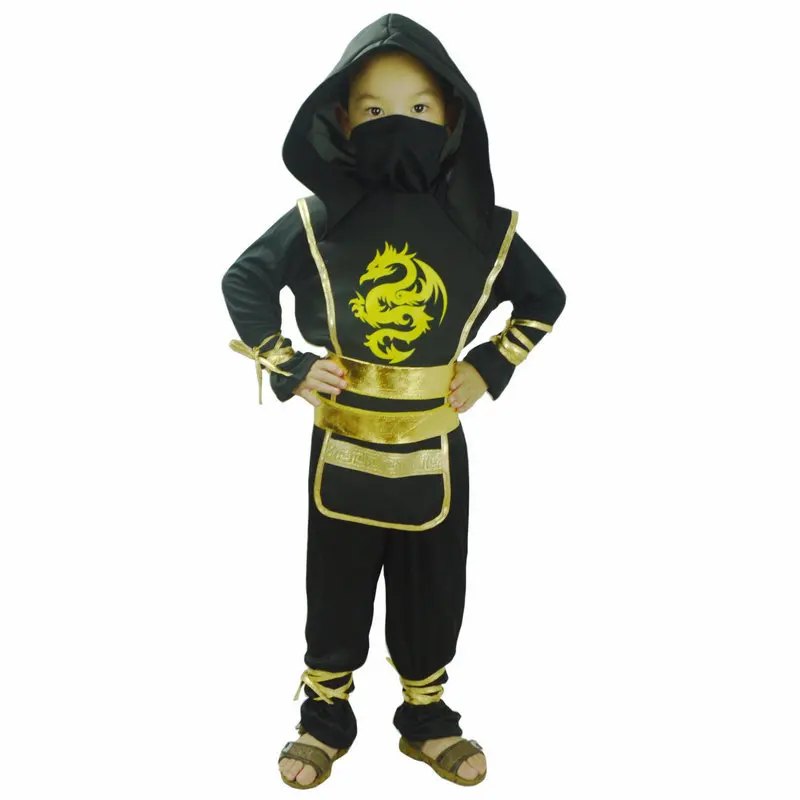 

Новый забавный японский детский костюм ниндзя, комплект самурая-убийцы, костюм для выступления на Хэллоуин