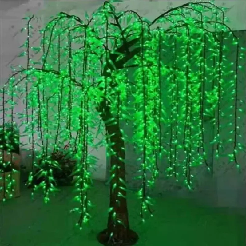 Christmas Decorations 3.5m Height LED Artificial Willow Weeping Tree Light Outdoor Use Christmas Tree Lamp 110V 220V Rainproof