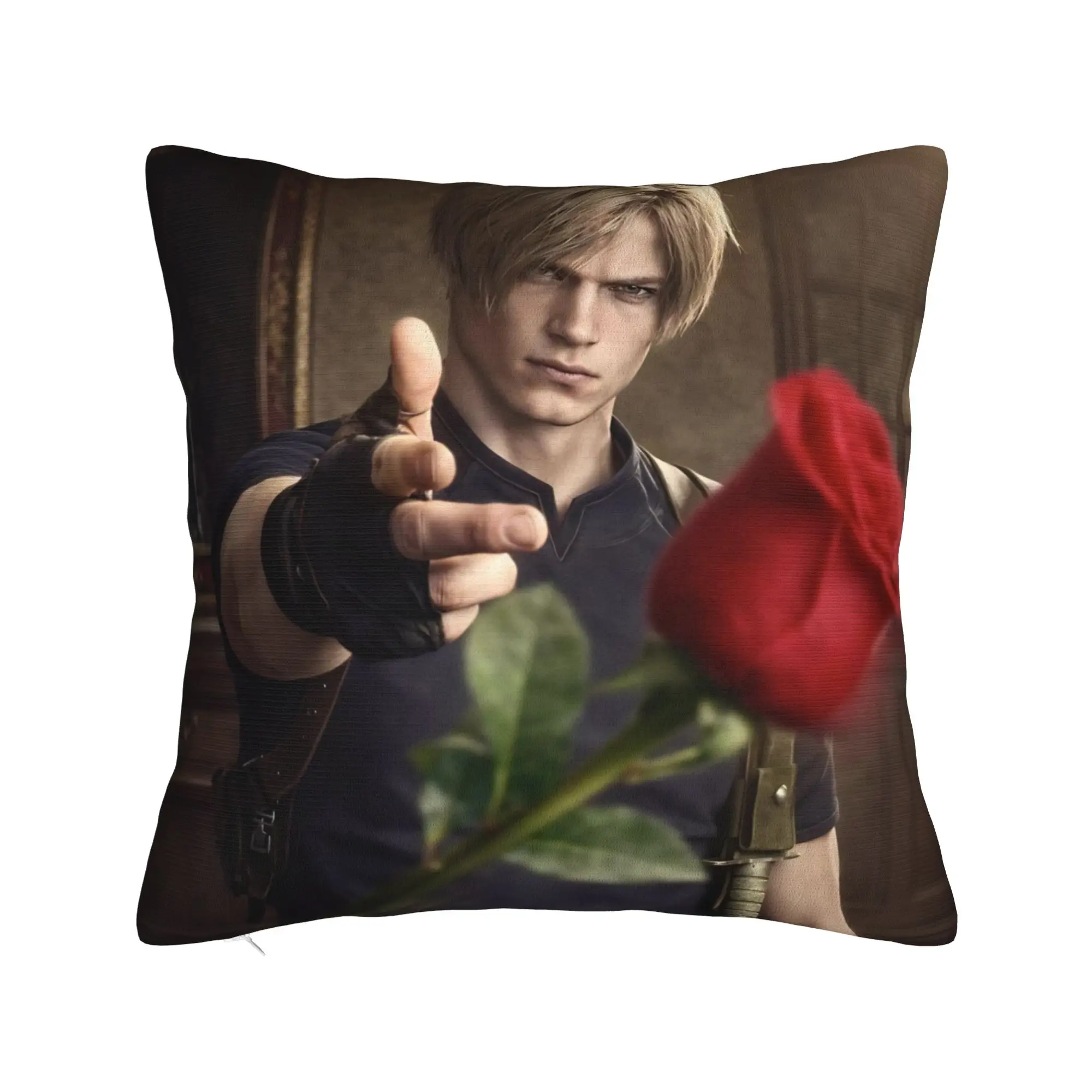 Leon S Kennedy Meme Residents Evils Pillowcase Printing Polyester Cushion Cover Decorations  Pillow Case Cover Home Zippered