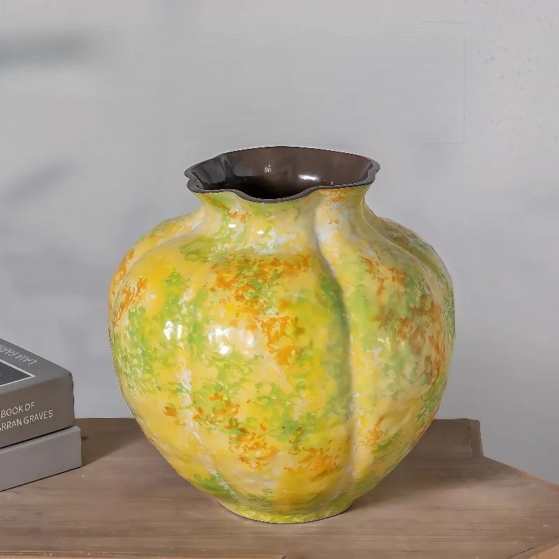 

New Hand Painted High-end Art Decorative Ceramic Vase Living Room Entrance Decorationes Maison Jarrones Floreros Altos Home