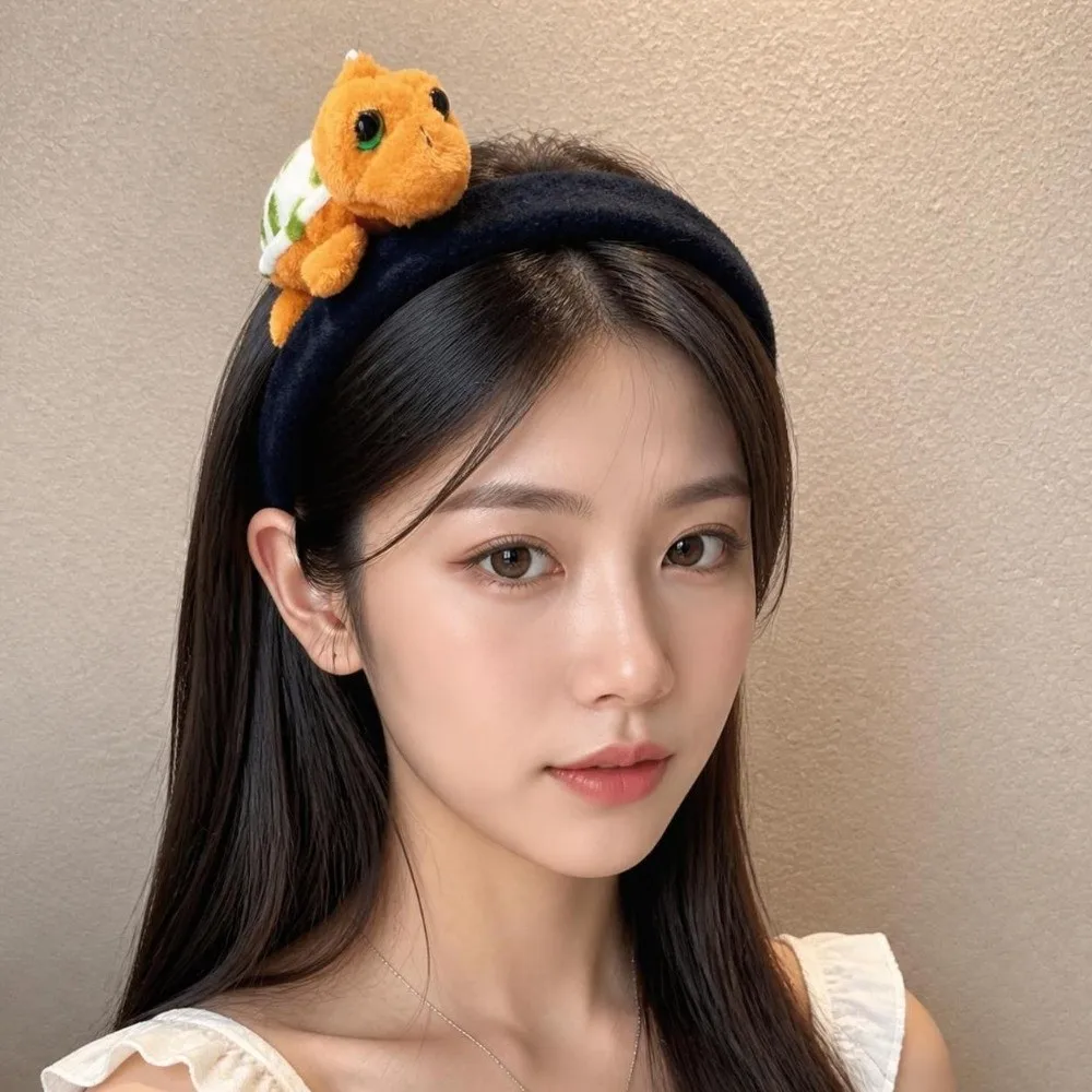 Fashion Cute Animal Turtle Headband Novelty Soft Wash-up Hairband Creative Unique Cartoon Hair Hoop Office
